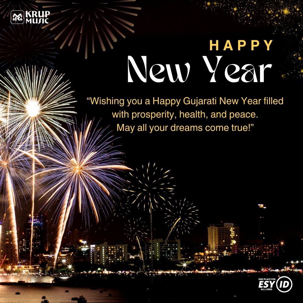 Happy Gujarati New Year Wishes Greetings Krup Music Esy ID Give Vacha Foundation