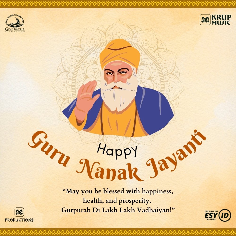 Happy Guru Nanak Jayanti Images Krup Music Esy ID Give Vacha Foundation